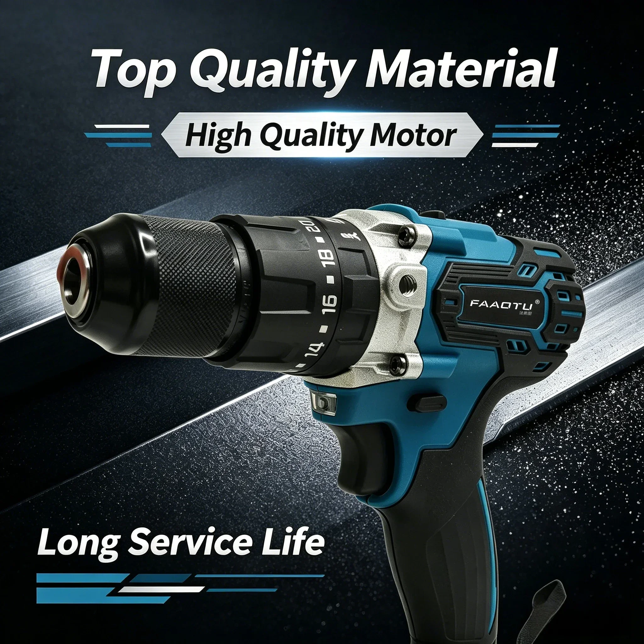 FAAOTU DDF487 13mm 18V Lithium ion Rechargeable High Torque Hand Drill Suitable for MT Battery