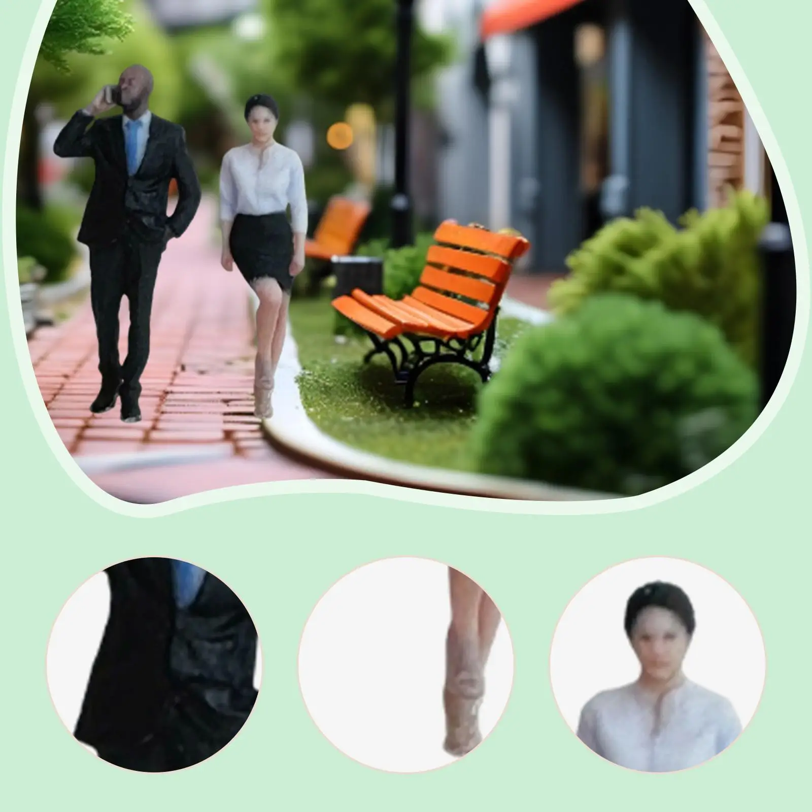 Schaal 1:64 Mensen Figuren Collectible Hars Fotografie Prop Zakelijke Mensen Beeldjes Werknemer Treinstation Layout Fairy Garden