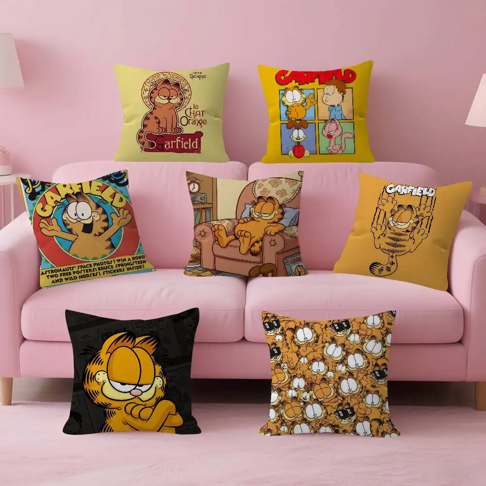 Niedlicher Anime G-GarfieldS-s Katzen-Kissenbezug, Polsterbezug für Sofa, Dekokissen für Zuhause