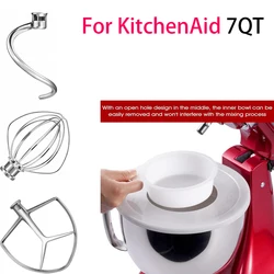 For Kitchenaid 7 Quart Mixer Aid Attachment Parts AccessoriesStand Mixer Wire Whip& Dough Hook&Mixer Aid Paddle