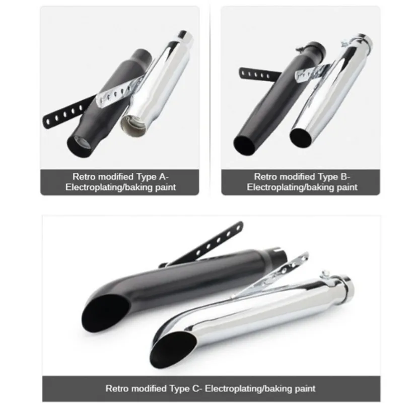 38/40/43/45mm Motorcycle Retro Modified Exhaust Pipe For Harley Triumph Pit Bike Escape Moto
