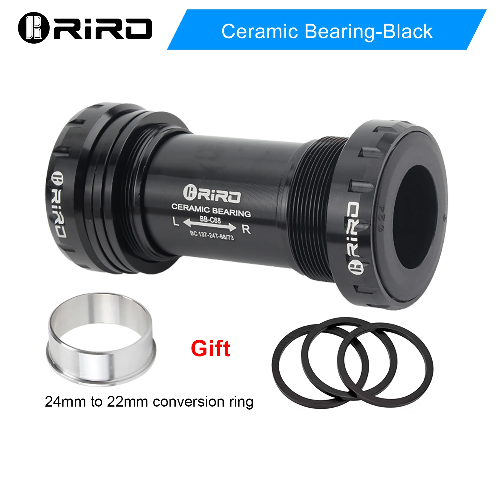 RIRO Bicycle Ceramic Bottom Bracket BB68/BB92 68/73MM Threaded BB