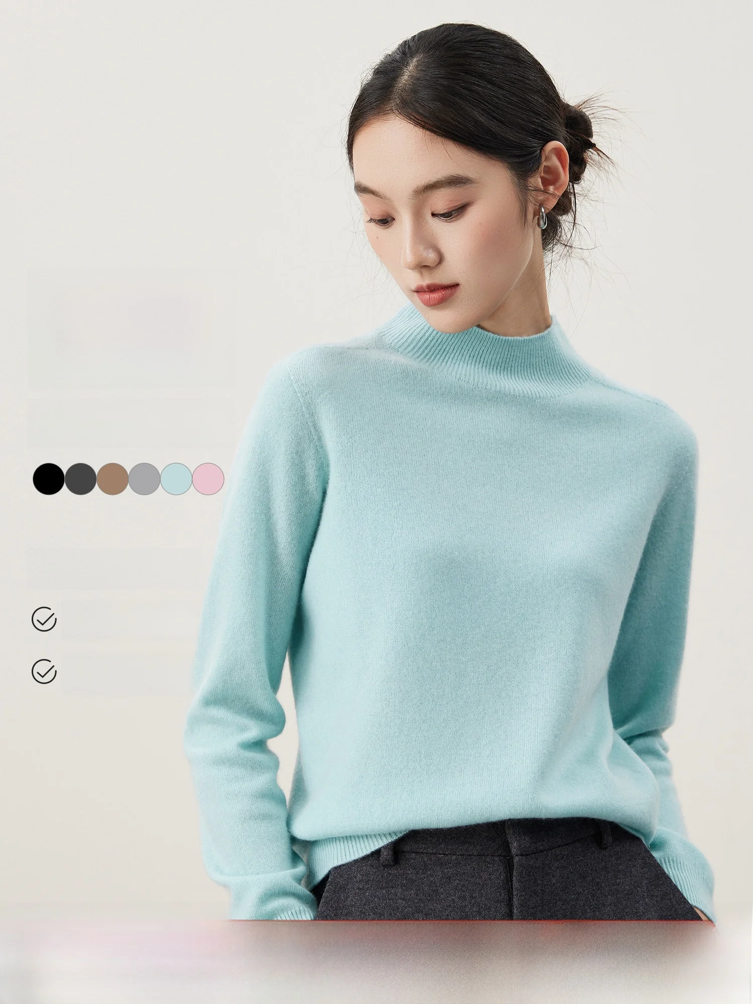 

Long-Termism 30% Camere Wool Knitted Sweater Women's Autumn Winter Ele Sle Sl Multiple Collar pe Soft Long Sl...