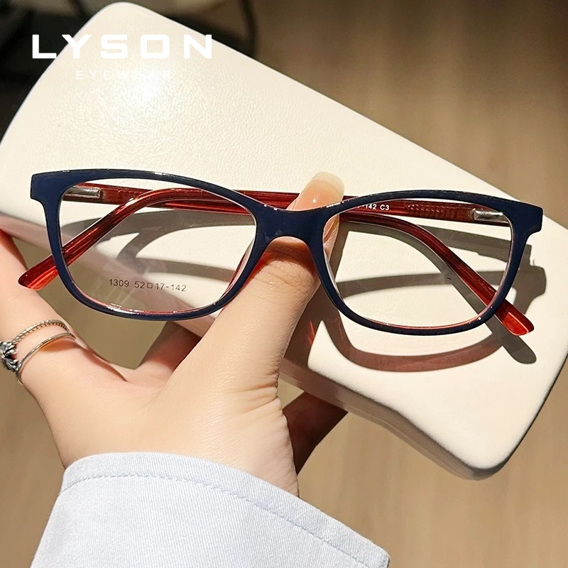 LYSON جديد مستطيل نظارات للقراءة النساء مكافحة الضوء الأزرق وصفة طبية النظارات البصرية المضادة للانعكاس قصر النظر مد البصر نظارات