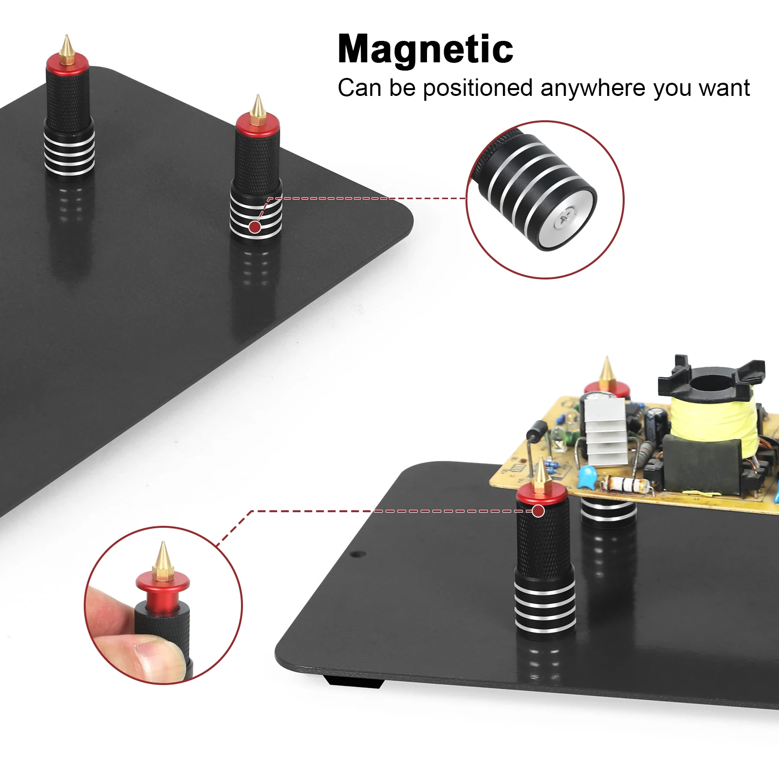 Toolour 4 PCB Pillars Circuit Board Holder Magnetic Helping Hand with Adjustable Range 0-10mm Soldering Helping Hands For Repair