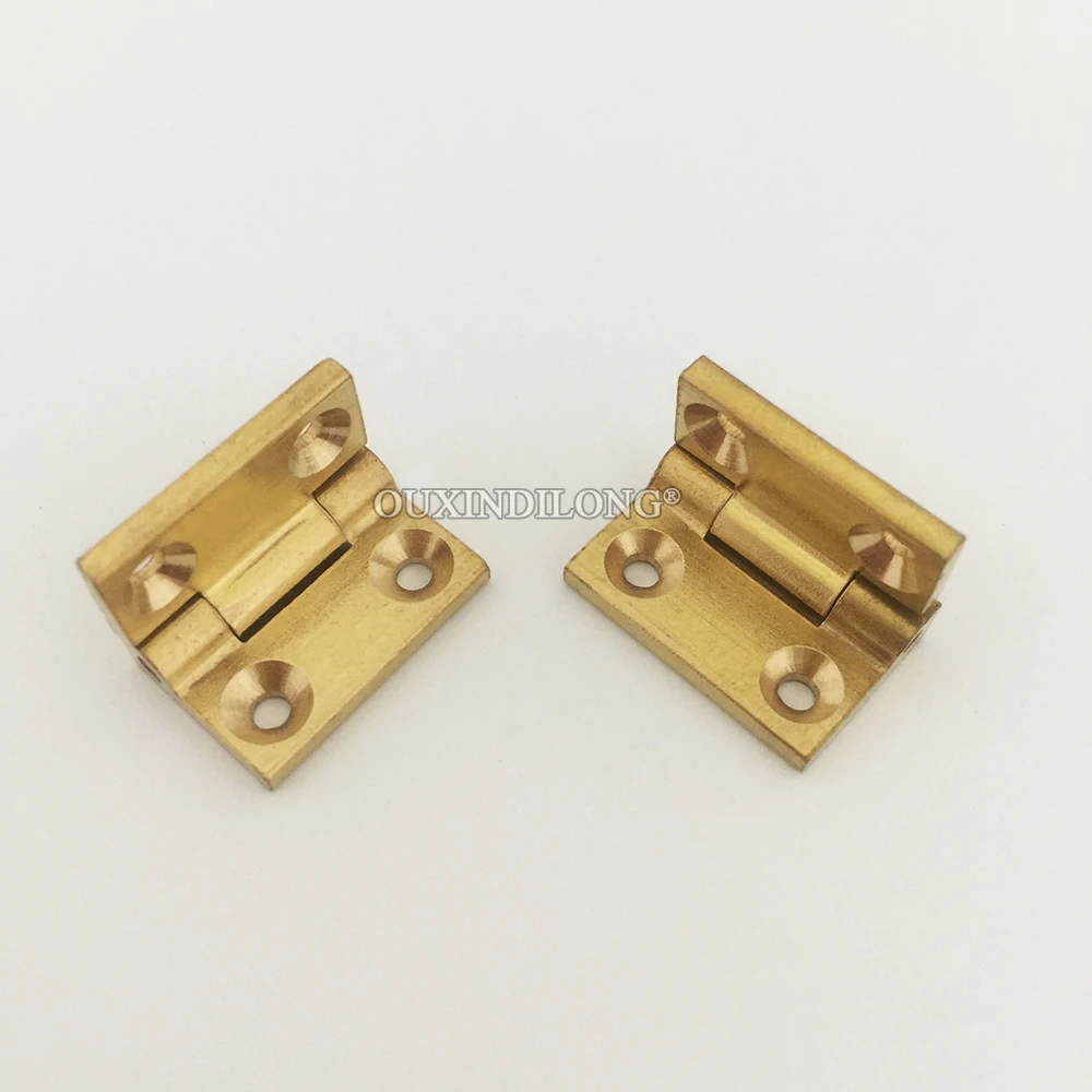 20PCS Solid Brass Mini Butt Hinges 90° Positioning 2mm Thicken Furniture Hinges Chest  Wood Cases Jewelry Gift Box Cabinet Hinge