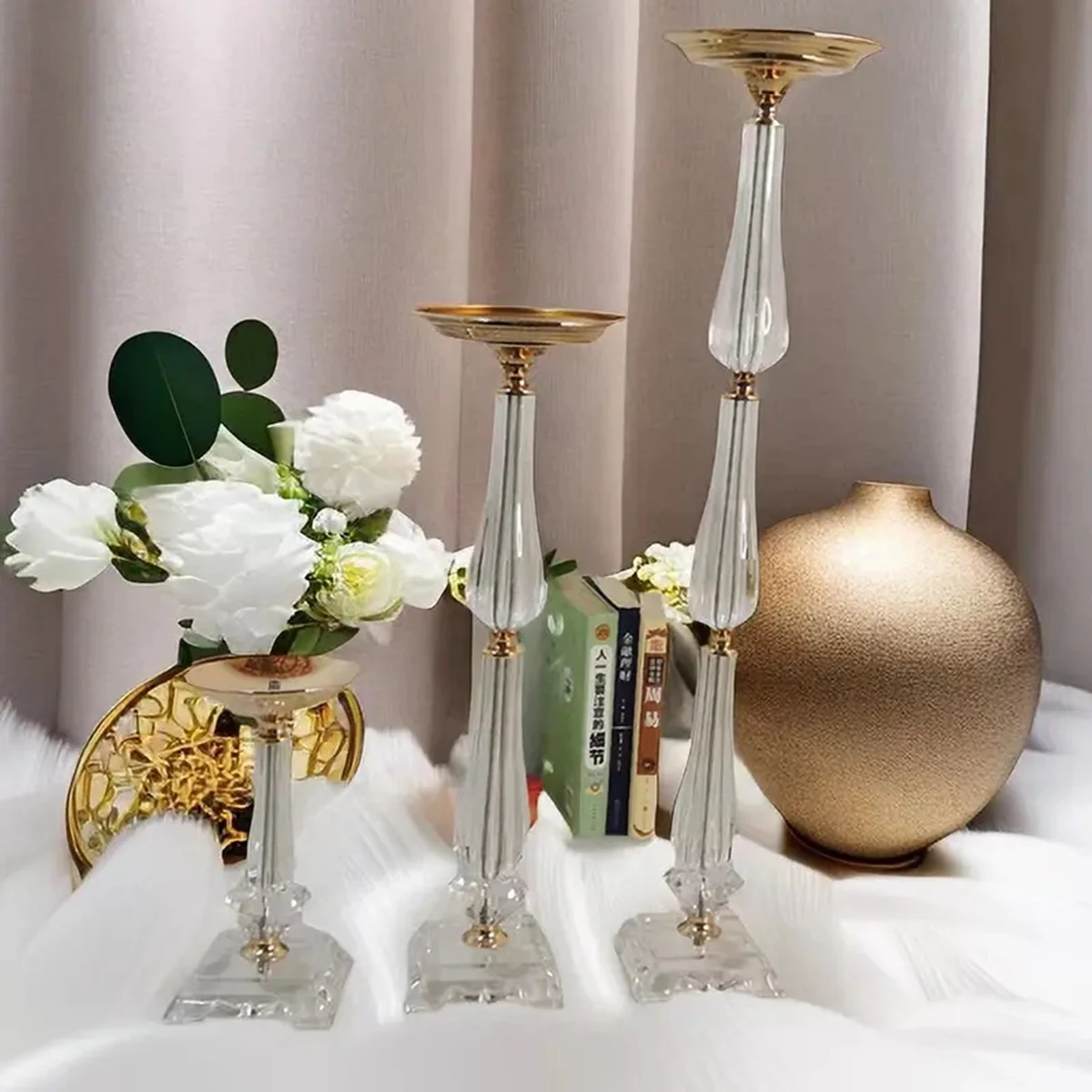 4 pcs/12pcs)40cm to 120cm)Wedding Table Centerpieces Stage  Backdrops Stand Aisle Decor Gold Bouquet Display Stand Flower Vase