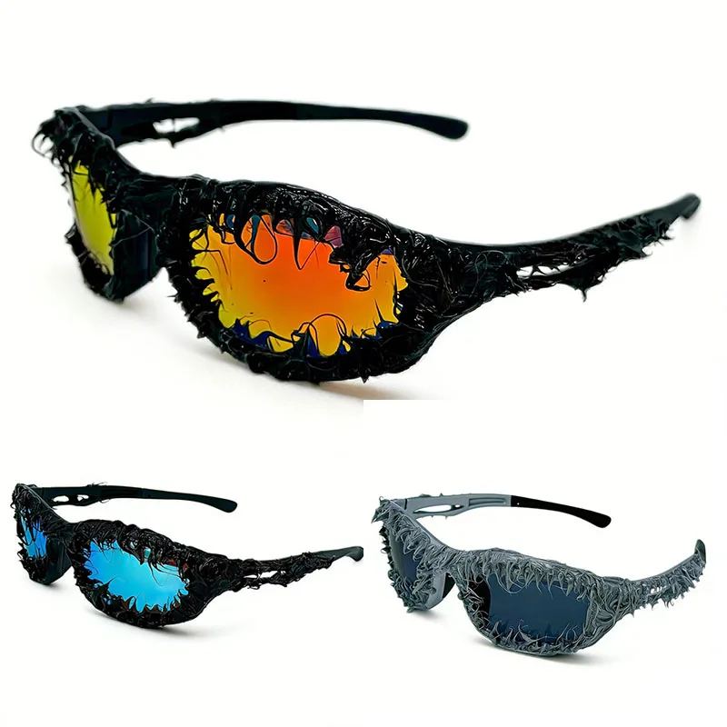 

New Trendy Irregular Frame Designer Sunglasses Women Men Spike Venom Inspired Punk Sun Glasses Hip-top Party Cool Shades Eyewear