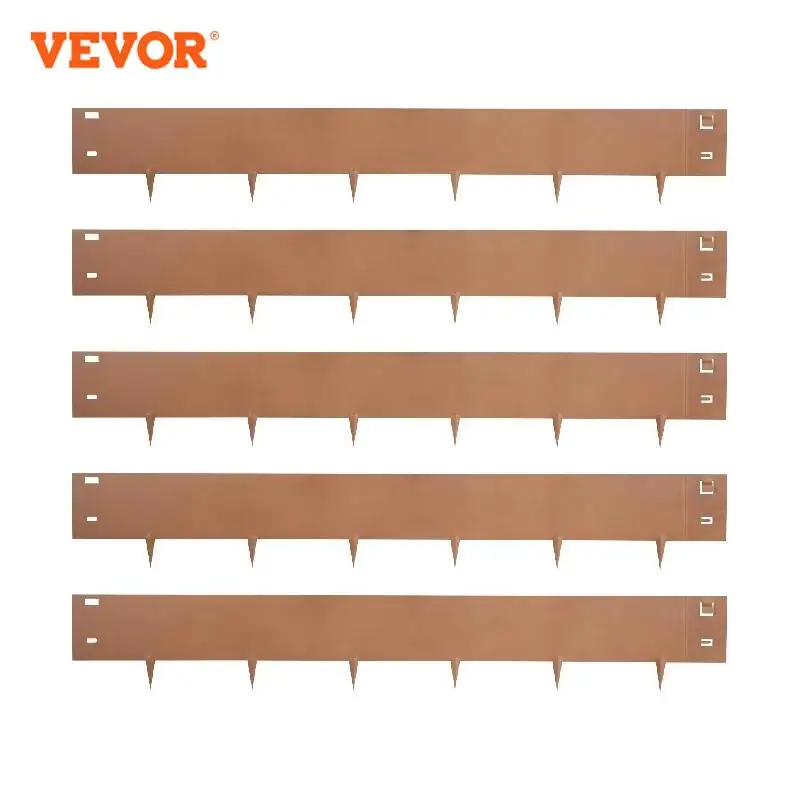 

VEVOR Steel Lawn Edging 5PCS Metal Landscape Edging 3size Flexible Galvanized Steel Landscape Border Grown Lawn Edge for Garden