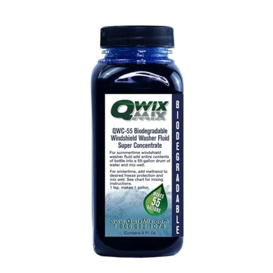 

Windshield Washer Fluid Concentrate, 1 Bottle Makes 55 Gallons - 100% Biodegradable Grime & Dirt Remover, Superior Commercial Gr