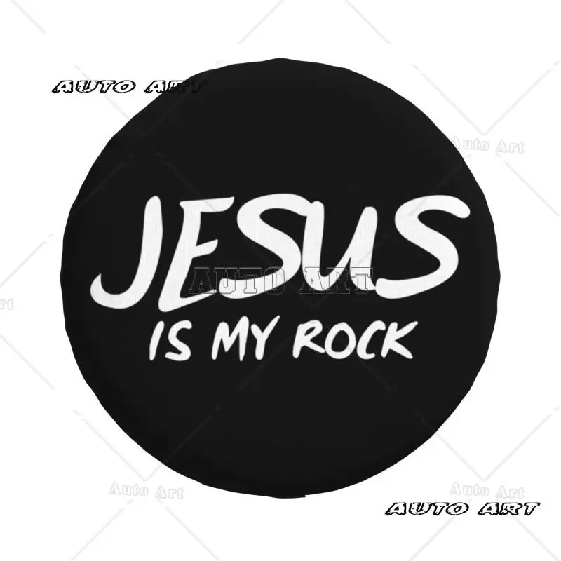 Jesus Is My Rock Tire Cover 4WD 4x4 RV Christian Christ Spare Wheel Protector 14