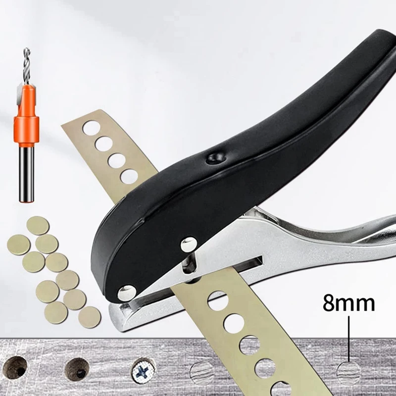 Single Hole Punch 5/16 Inch-8Mm Heavy Duty Hole Puncher Paper Punch Portable Hand Held Long Hole Punch For Paper Cards