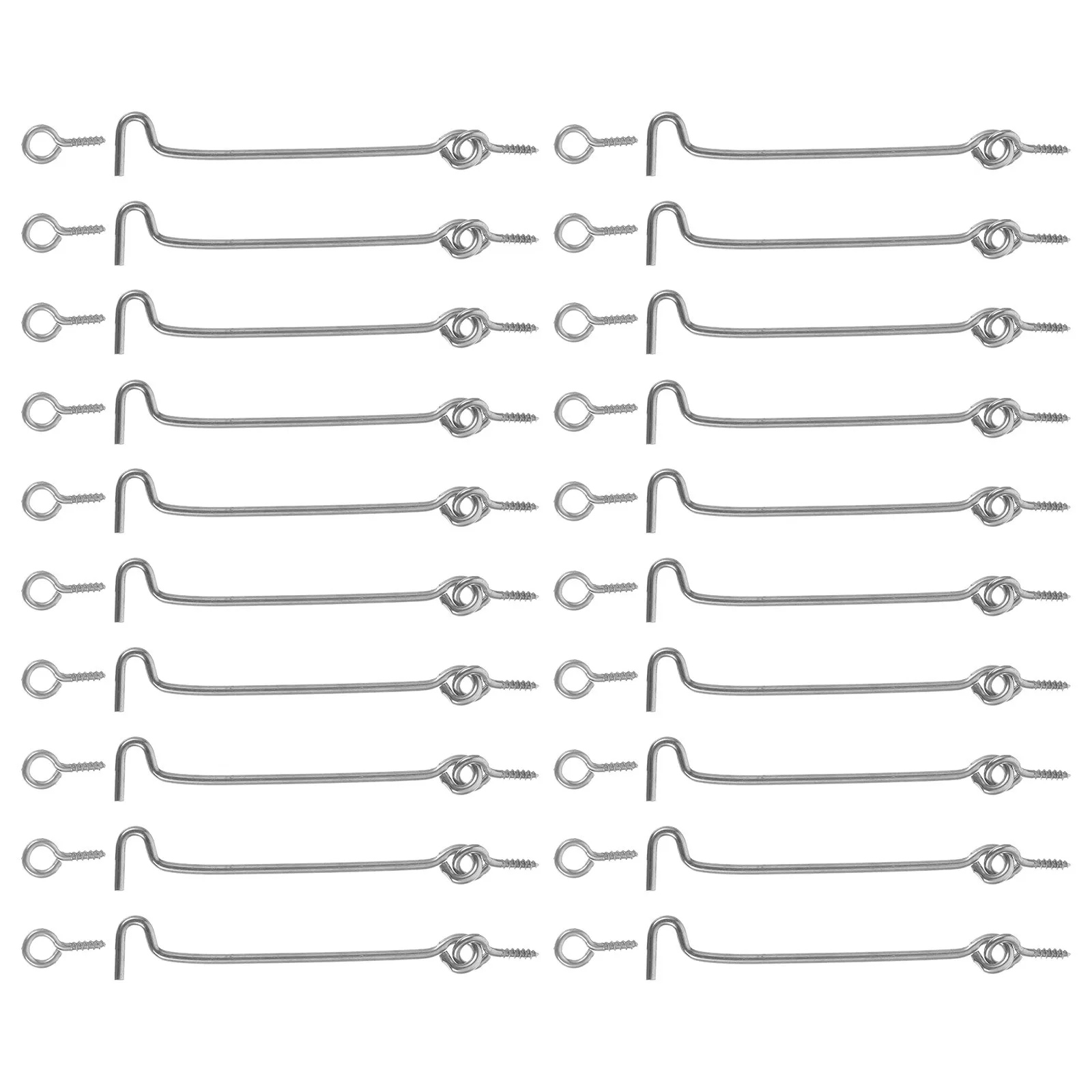 20 مجموعة من الفولاذ المقاوم للصدأ لباب النافذة، مزلاج خطاف المقصورة المتين مع قضيب دعم، مزلاج بوابة مقاوم للرياح للداخل