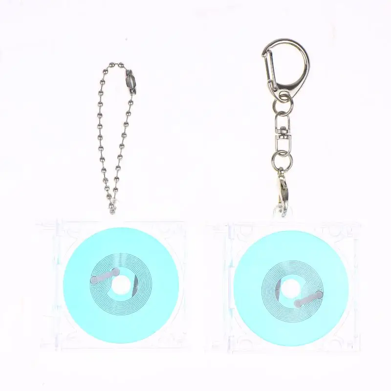 1 Stück Mini NFC CD Vinyl-Schallplatten-Schlüsselanhänger Musik-Link-Anhänger Klare Hülle DIY-Geschenk für Kpop-Fans Musikliebhaber Taschen-Schlüssel-Dekoration – Detail 2