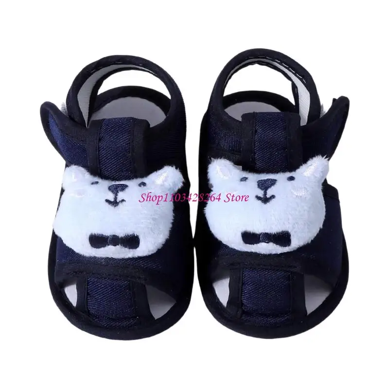 Adjustable Infant Sandals Breathable Cotton Lightweight Design Anti Skid Bottom Shoes for Newborns Baby Boys Girls