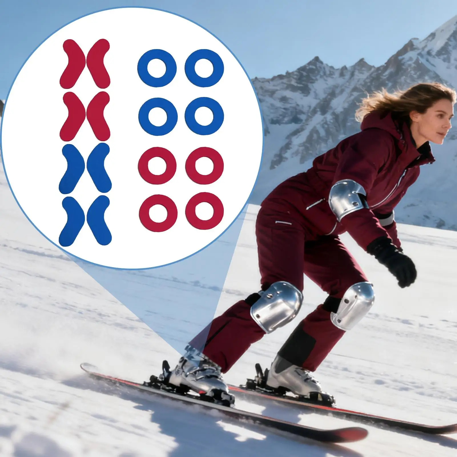 منصات تركيب أحذية التزلج 16 قطعة ذاتية اللصق إيفا رغوة واقية التزلج الكاحل حماية رغوة الحشو لتقليل رفع الكعب #3