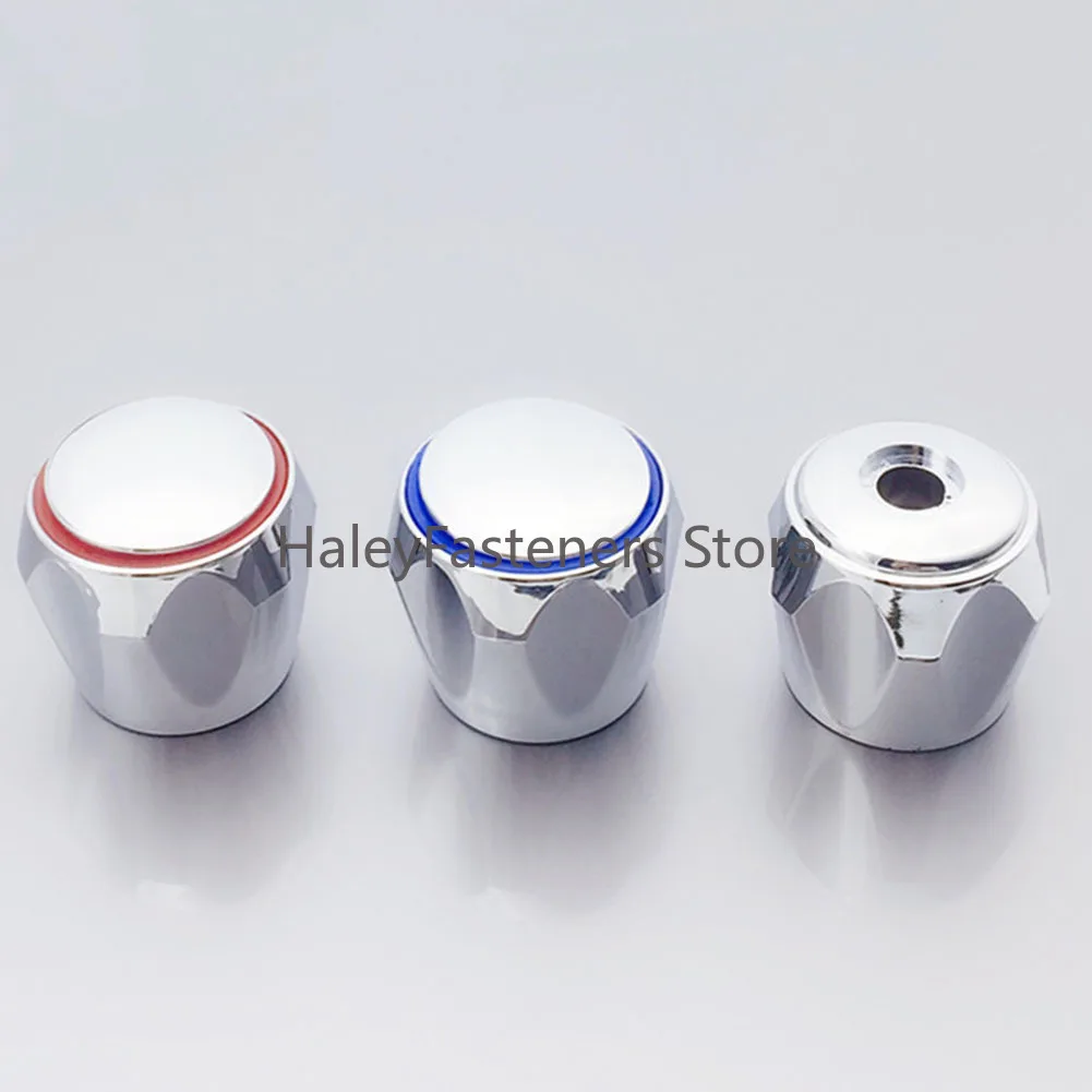 

2pcs Hot & Cold Tap Top Head Faucet Cover Chrome Plated Replacement Set Kitchen Bathroom Faucet Handle