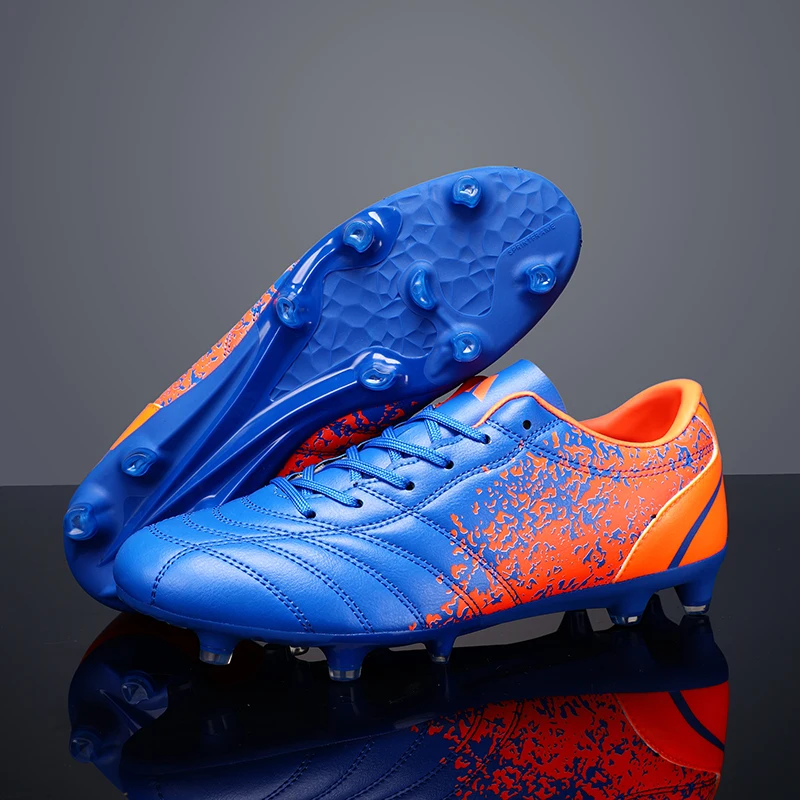 

Men's Low Top Soccer Shoes Long Spikes Adult Football Shoes Lightweight Professional Athletic Training