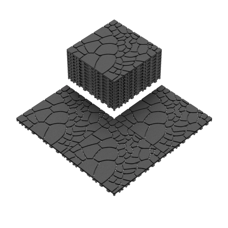 

Каменная текстура 12-дюймовый модуль плитки для патио, блокирующийся настил, напольная плитка, простая и быстрая установка, придворная плитка