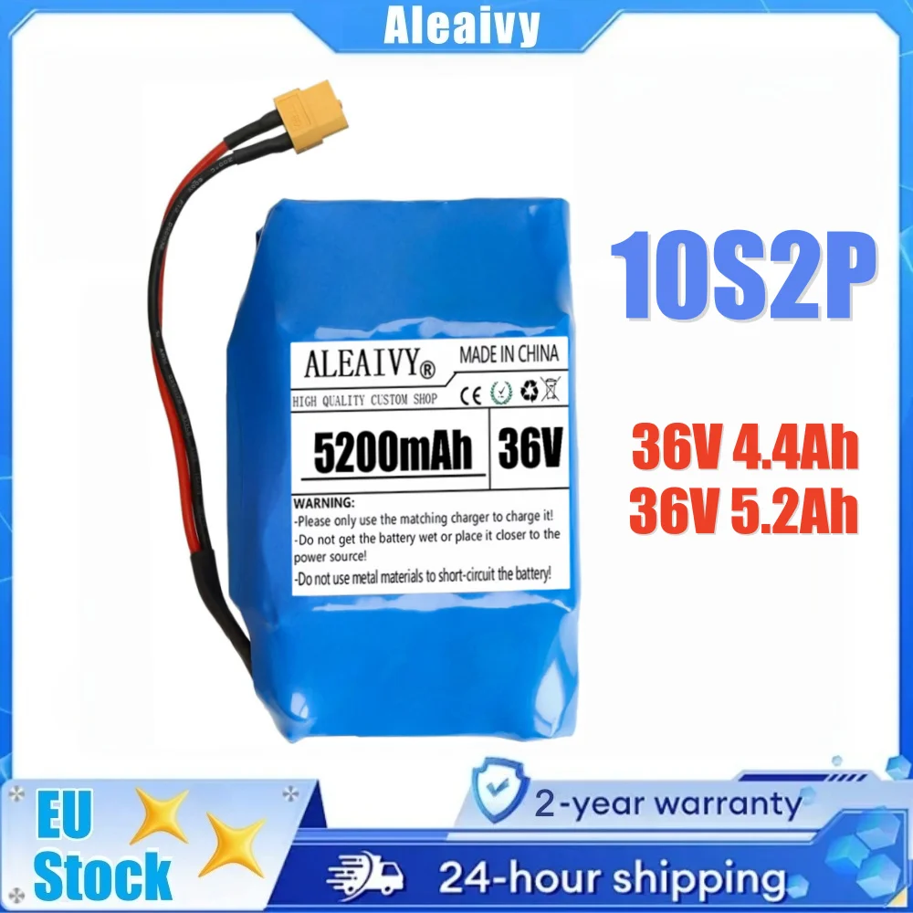 Batteria ricaricabile agli ioni di litio ad alte prestazioni, 36V, 4400mAh/5200mAh, 10S2P, per monopattino elettrico, hoverboard e monociclo.