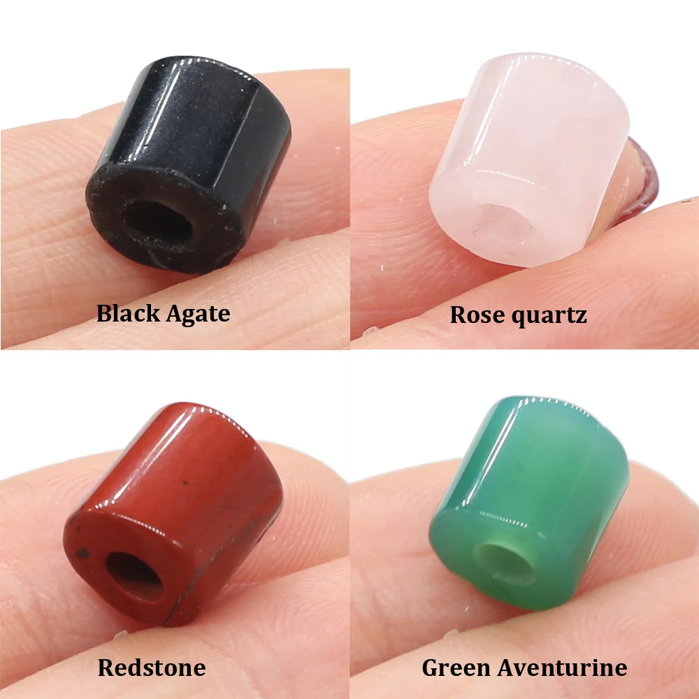 4 sztuk/zestaw 9mm kamień naturalny cylindryczny wisiorek 4mm otwór kryształowe koraliki agatowe do tworzenia biżuterii naszyjnik DIY akcesoria do bransoletki — zdjęcie 5