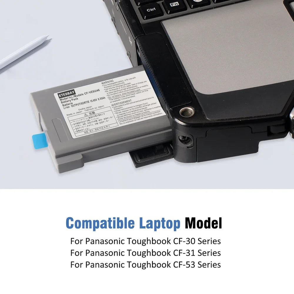 ETESBAY CF-VZSU46 Laptop Battery For Panasonic Toughbook CF-30 CF-31 CF-53 CF-VZSU1430U CF-VZSU72UCF-VZSU1430U 8.55Ah CN/RU