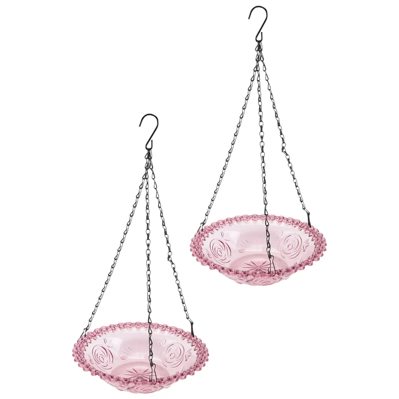 AB15-Accello Mangiatoia per uccelli sospesa a forma di fiore Bagno per uccelli per decorazioni da giardino per esterni Forniture per mangiatoia per uccelli