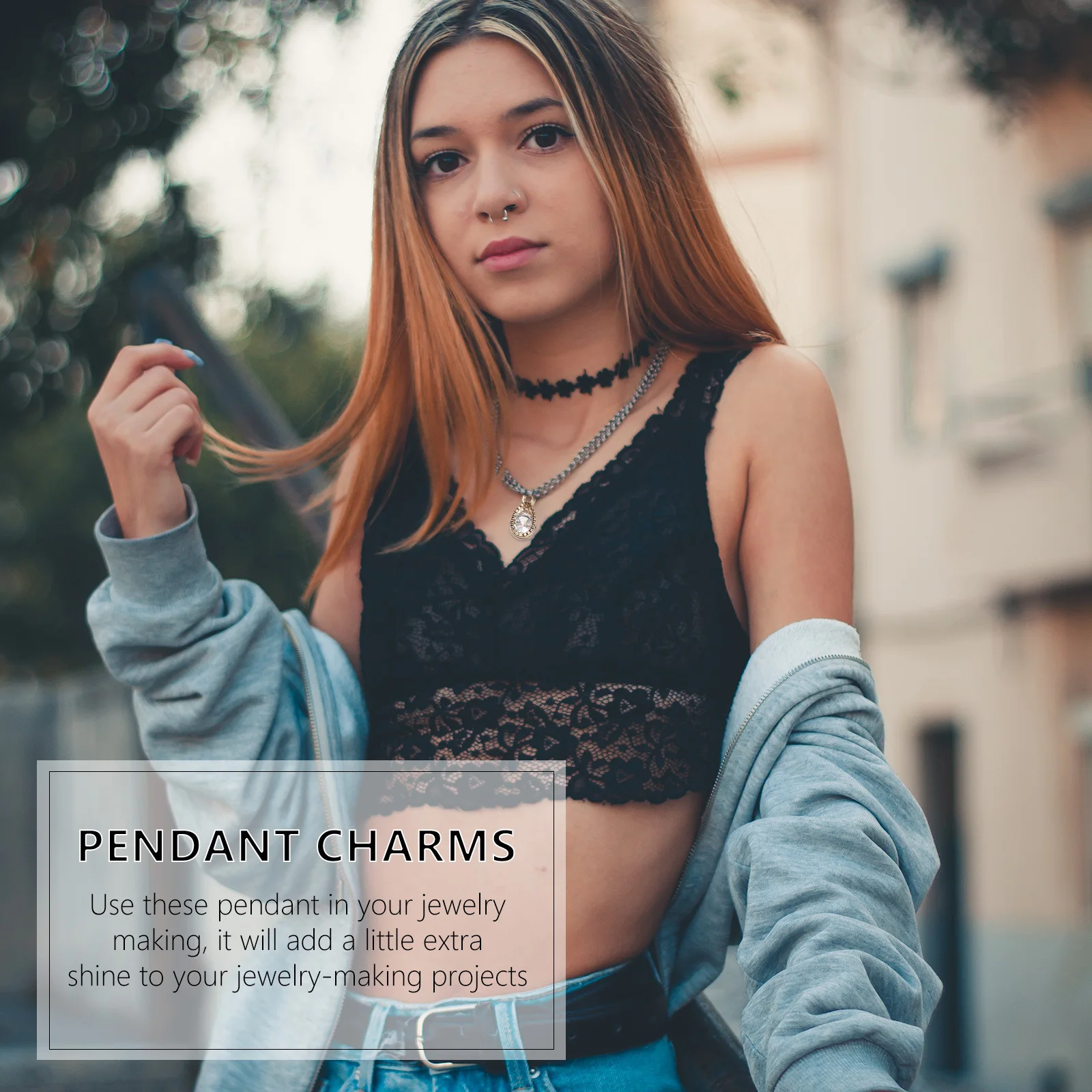 50Pcs Zircon Alloy Pendant Charms Elegant Shiny Jewelry Making Necklace Bracelet Earrings DIY Craft Supplies Pendant