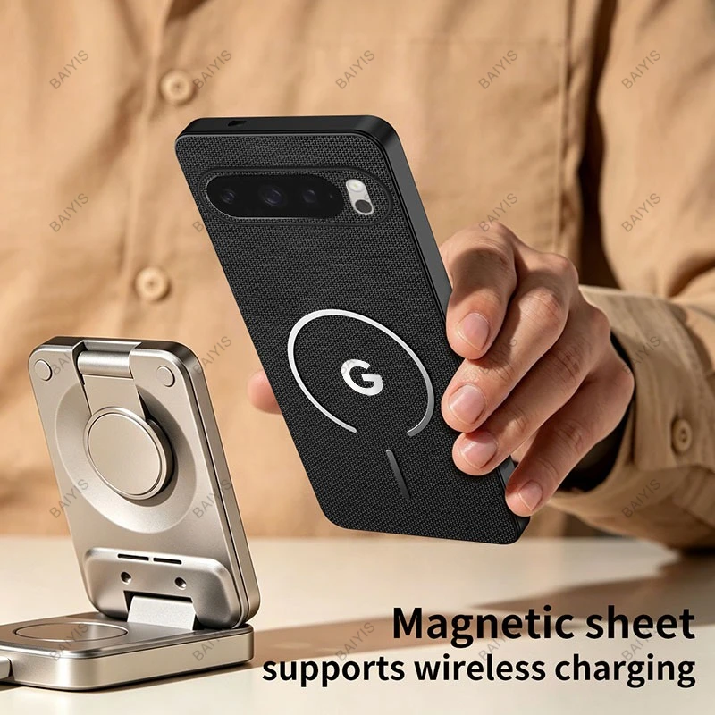 Business Technology Woven Magnetic Anti-Drop Case For Google Pixel 10 9 8 7 Pro XL 10A 9A 8A For MagSafe Wireless Charging Cover view 2