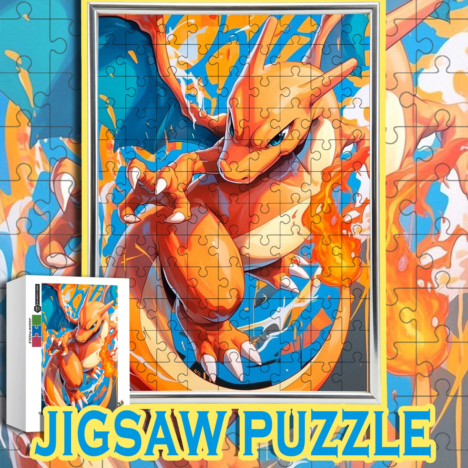 Modern Splash Art Charizard Fire Dragon Collection Puzzle Medium Difficulty 108-1000pcs Gift