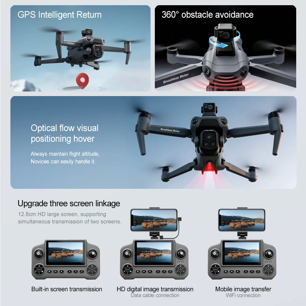 V918 맥스 드론 레이저 장애물 회피 8K GPS 전문가용 카메라 FPV 3000M RC 쿼드콥터 LCD 화면 리모컨 선물