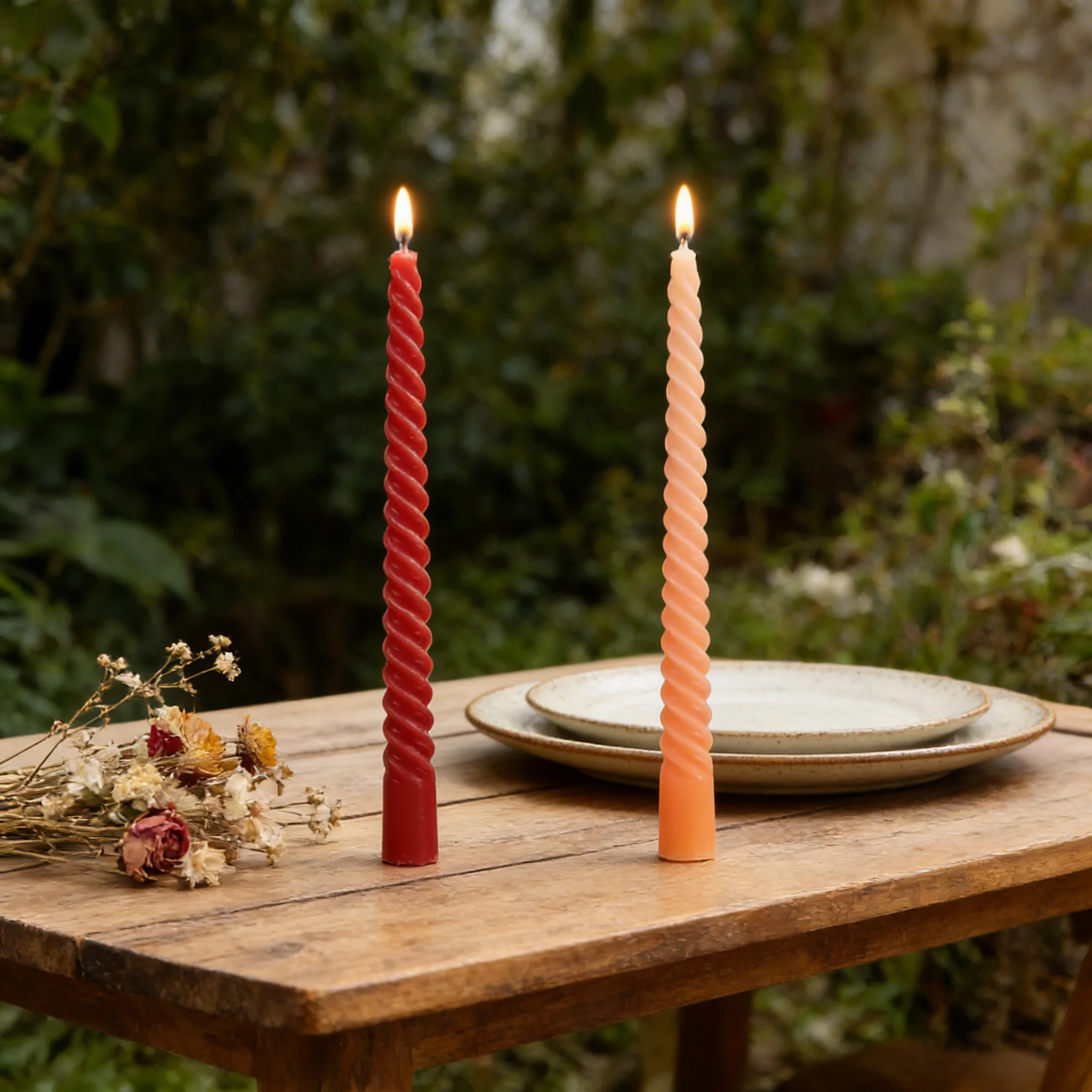 25cm Long Spiral Colorful Candle Decorative Twist Wax Candle for Home Dining Party Ambience