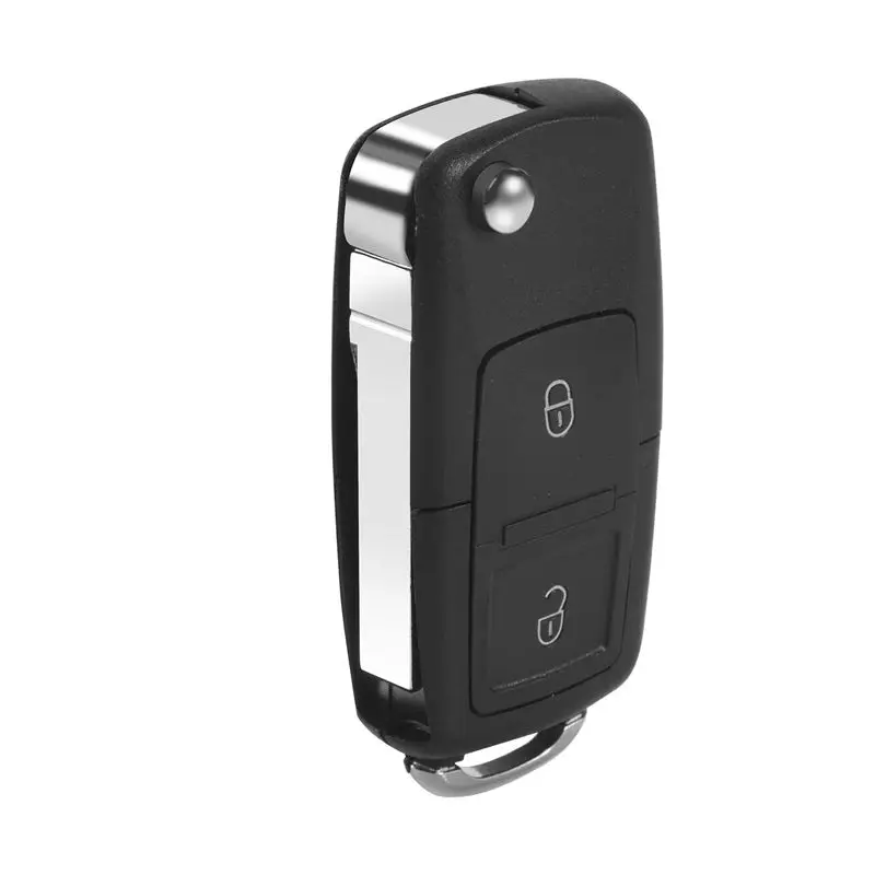 Replacement 2 Button Keyless Entry Remote Flip Folding Car Key Fob Shell Case And Button Pad Compatible With Golf MK4 Bora