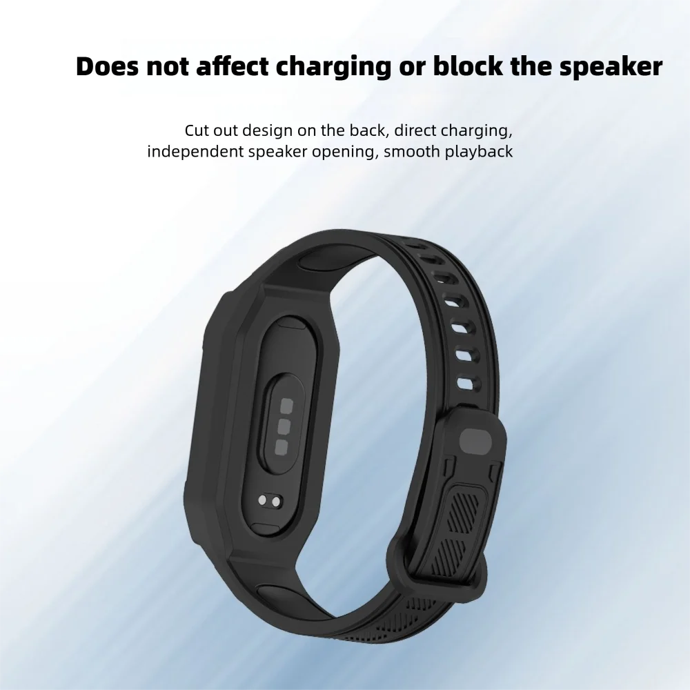 Integrated Watch Strap For Xiaomi Band 3/4/5/6/7/8/9 Stable Buckle Quick Release Skin-friendly Silicone Watch Band Men Women