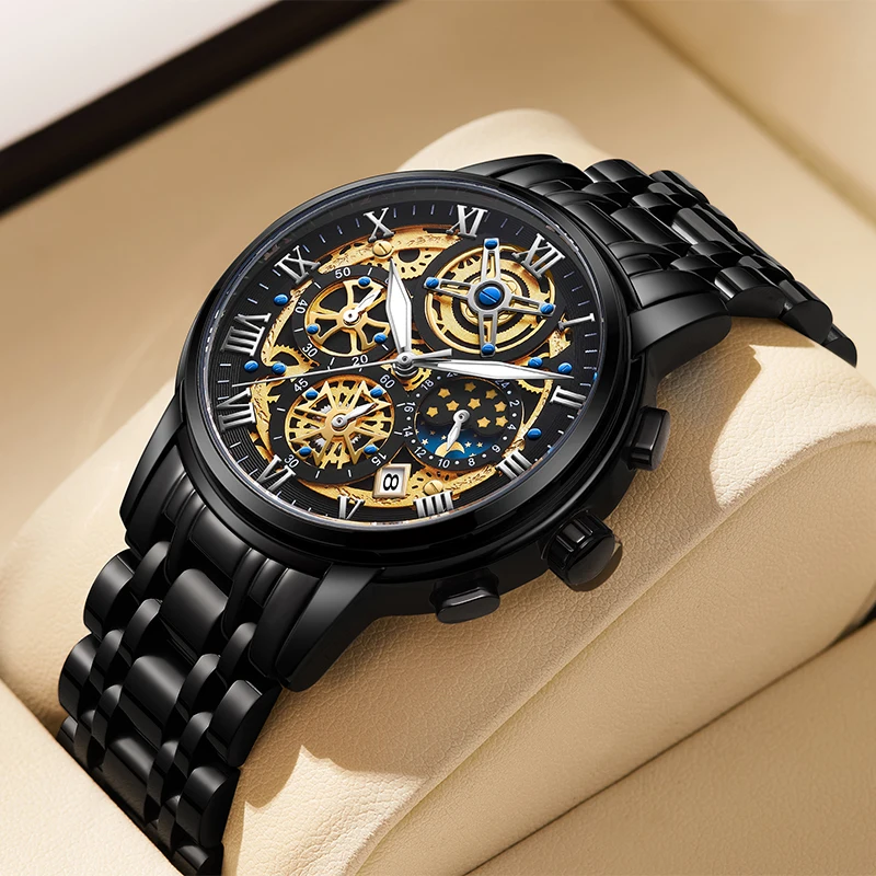 LIGE Männer Uhr Top Marke Original Sport Quarz Herren Uhren Voller Stahl Wasserdicht Chronograph Armbanduhr Männer Relogio Masculino