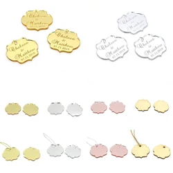 20/50/100Pcs Custom Wedding Party Baby Baptism Mirror Engraved Tag Decoration Gift Custom Name Gift Personalized Acrylic Tag