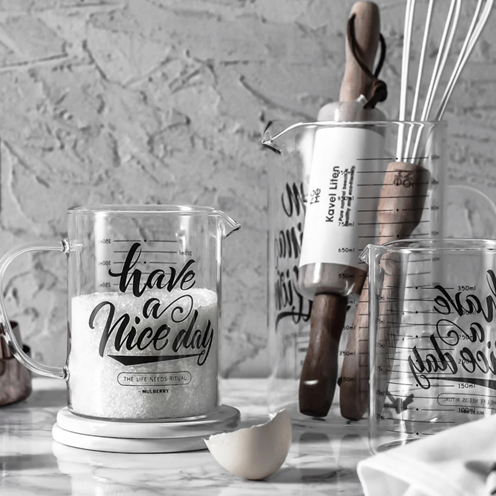 

1Pcs Glass Measuring Cup 300ml High Borosilicate Lightweight Double Scale Design Kitchen Measuring Tool