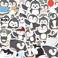 46pcs Cute Penguin Cartoon Graffiti Stickers Decorated Notebook Water Cup Suitcase Guitar Classic Toy Waterproof PVC Decals