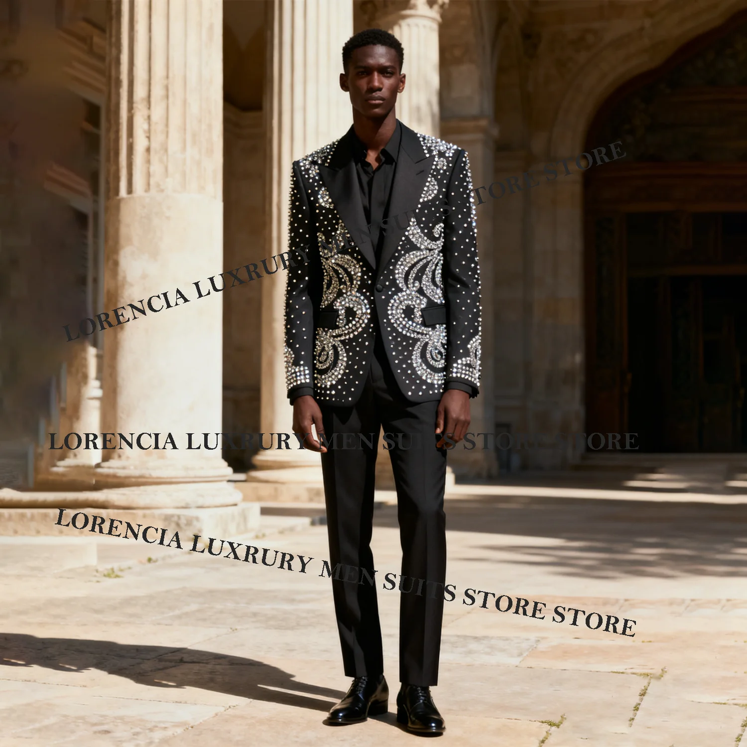 

Дизайн с кристаллами и бриллиантами, красивые мужские костюмы по индивидуальному заказу, стразы, бисер, модные тонкие Ropa hombre, комплекты из 3 предметов, мужской пиджак для жениха