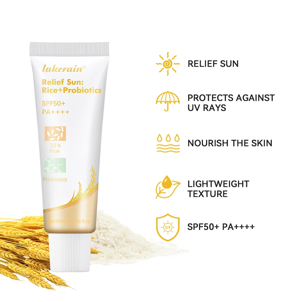 Rice Probiotics SPF 50+ Facial Body Sunscreen Whitening Sun Cream Sunblock Skin Protective Cream Anti Sun Facial Protection Crea