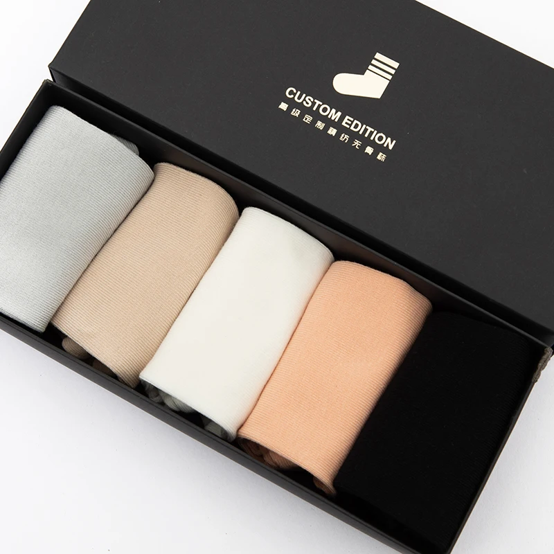 

5 Pairs of Women's Boat Socks Summer Long Staple Cotton Knitted Men's Short Socks Casual Comfortable Sweat-Absorbing Silk Socks