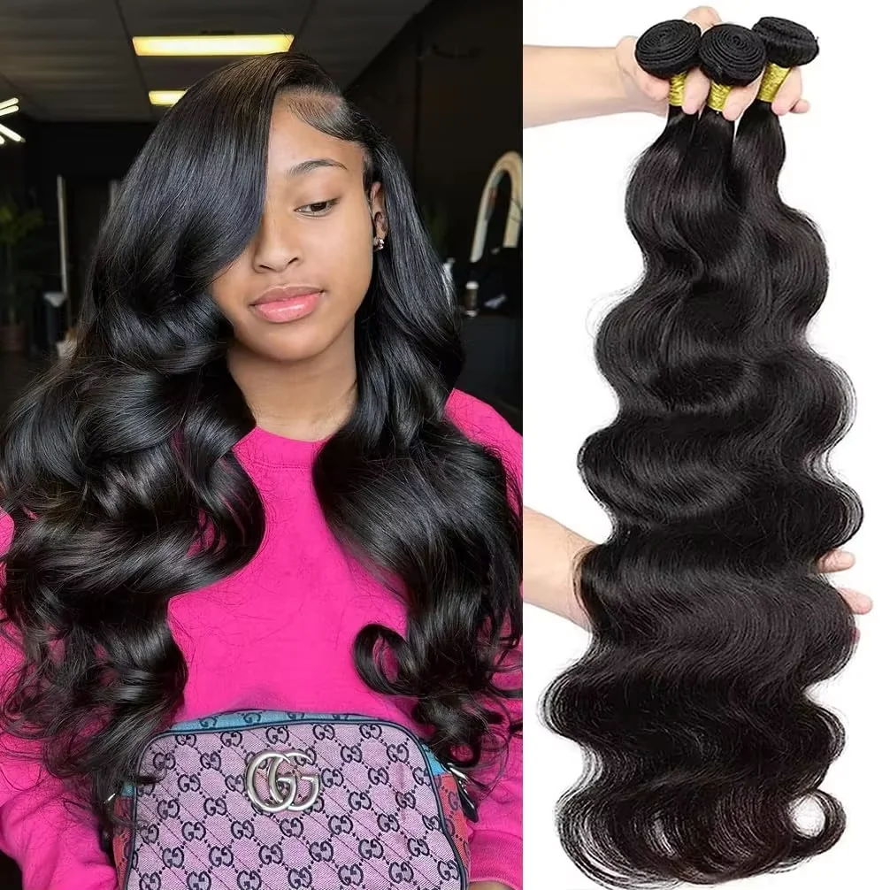 Body Wave 30 36 Inch Water Wave Extensions 4 Bundles Deals Weft Wholesale Brazilian Raw Virgin Unprocessed 100% Human Hair