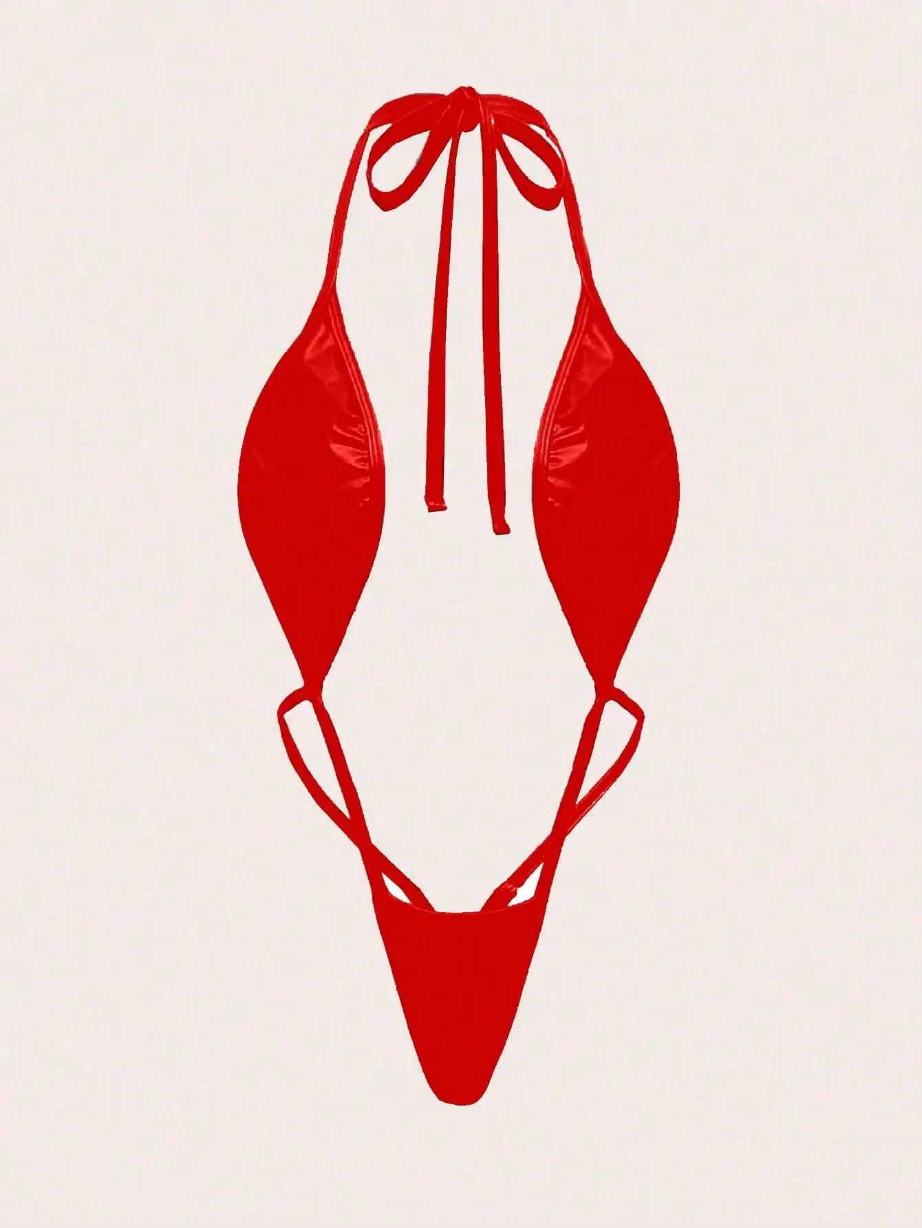 مجموعة من الملابس الداخلية النسائية المثيرة، ملابس داخلية مثيرة بلون موحد، بذلة ثلاثية النقاط بدون ظهر عميقة على شكل حرف V