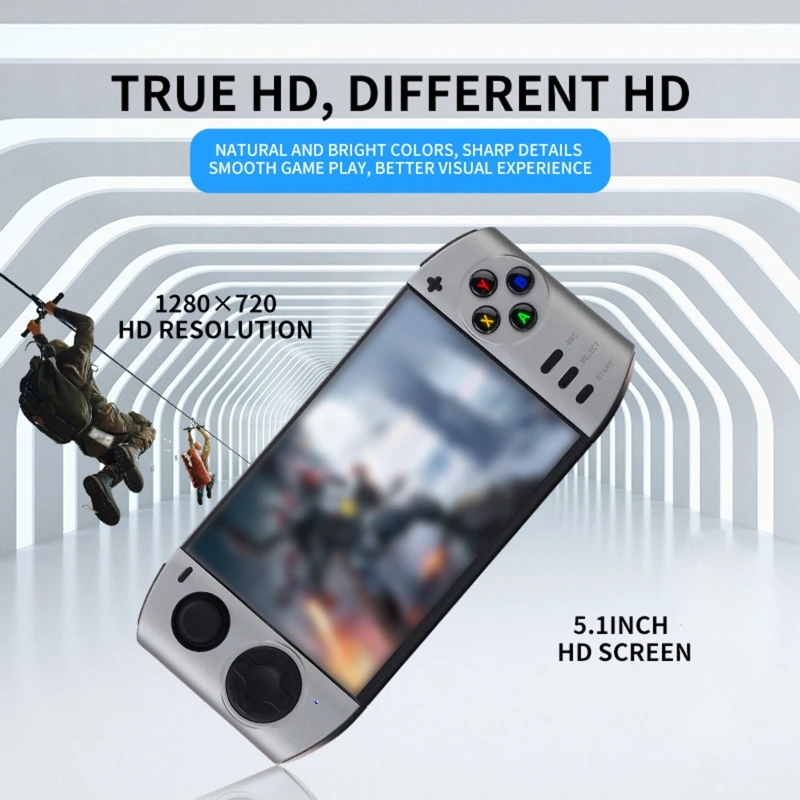 XY-09ใหม่มือถือ30000 + เกมคอนโซล5.1 "หน้าจอ1280*720 HD ความละเอียดสนับสนุนการควบคุมไร้สายวิดีโอของเล่นเครื่องเล่นเกม