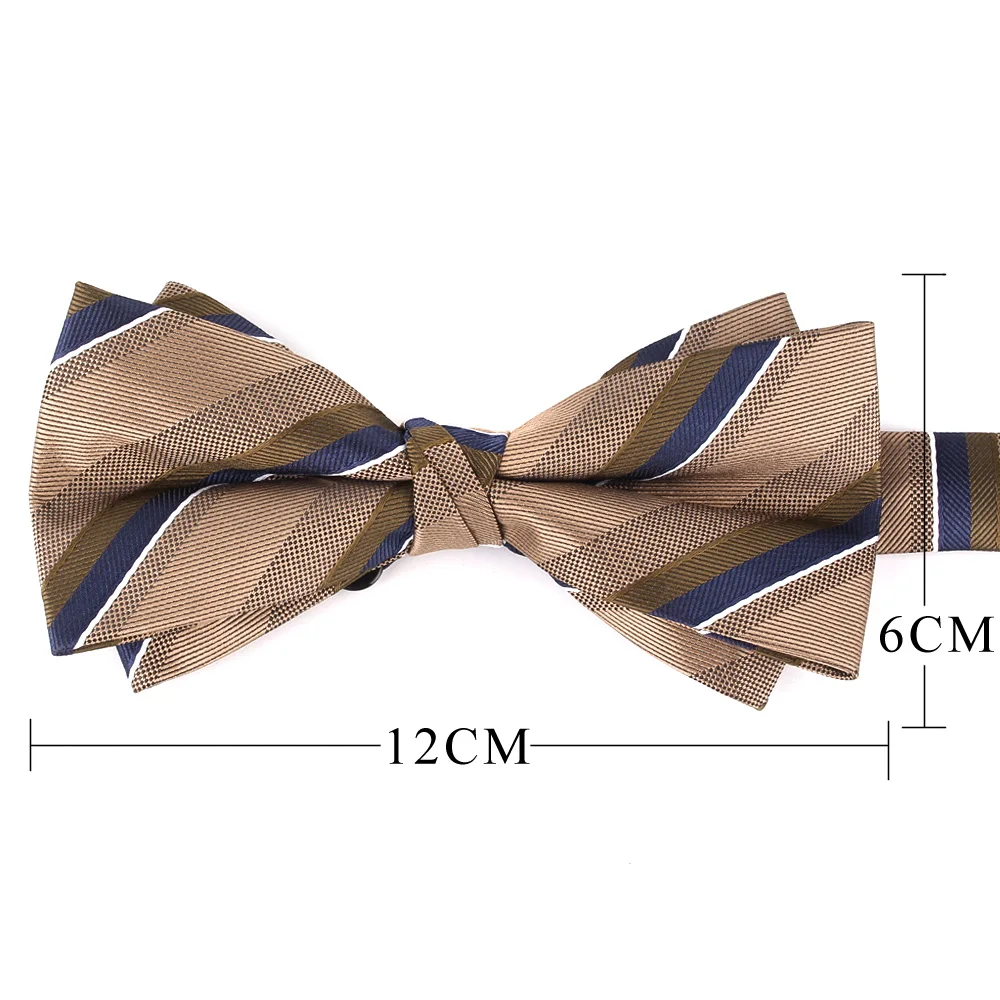 NEW Wedding Bow tie Brown Color Bow tie For Men Women Bow knot Adult Men\'s Bow Ties Cravats Party Striped Bowties For Gifts