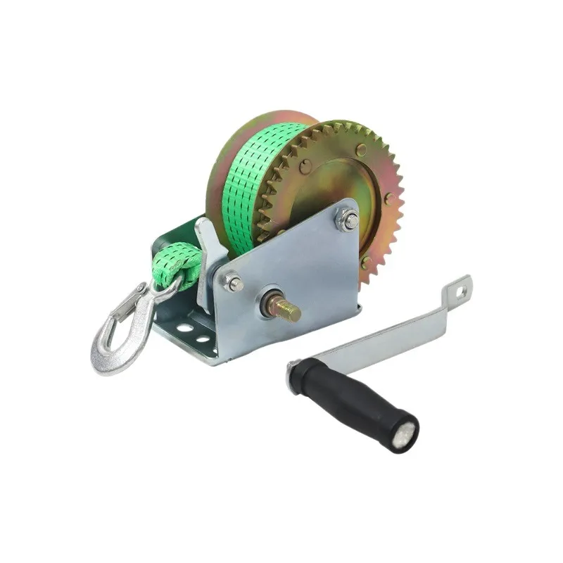 Hand Operated Ratchet Webbing Winch, Portable Manual Winch for Boat Trailer Rescue & Installation