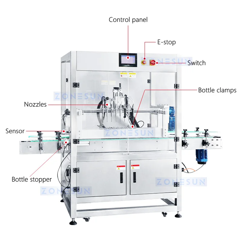 ZONESUN Automatic Anion Plastic Bottle Rinsing Machine 8 Heads Rotary Pressure Washing Cleaning Mass Production ZS-XPJ8
