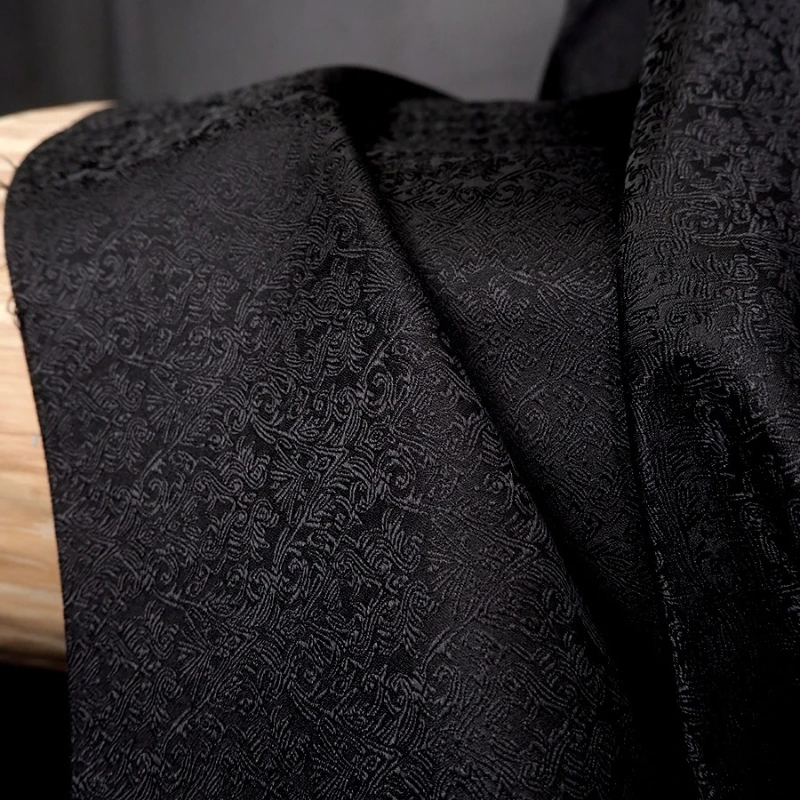 Black Ethnic Jacquard Curtains Fabric Handmade for Sewing Home Suit Chinese Style Designer Textile Decoration Crafts Materials