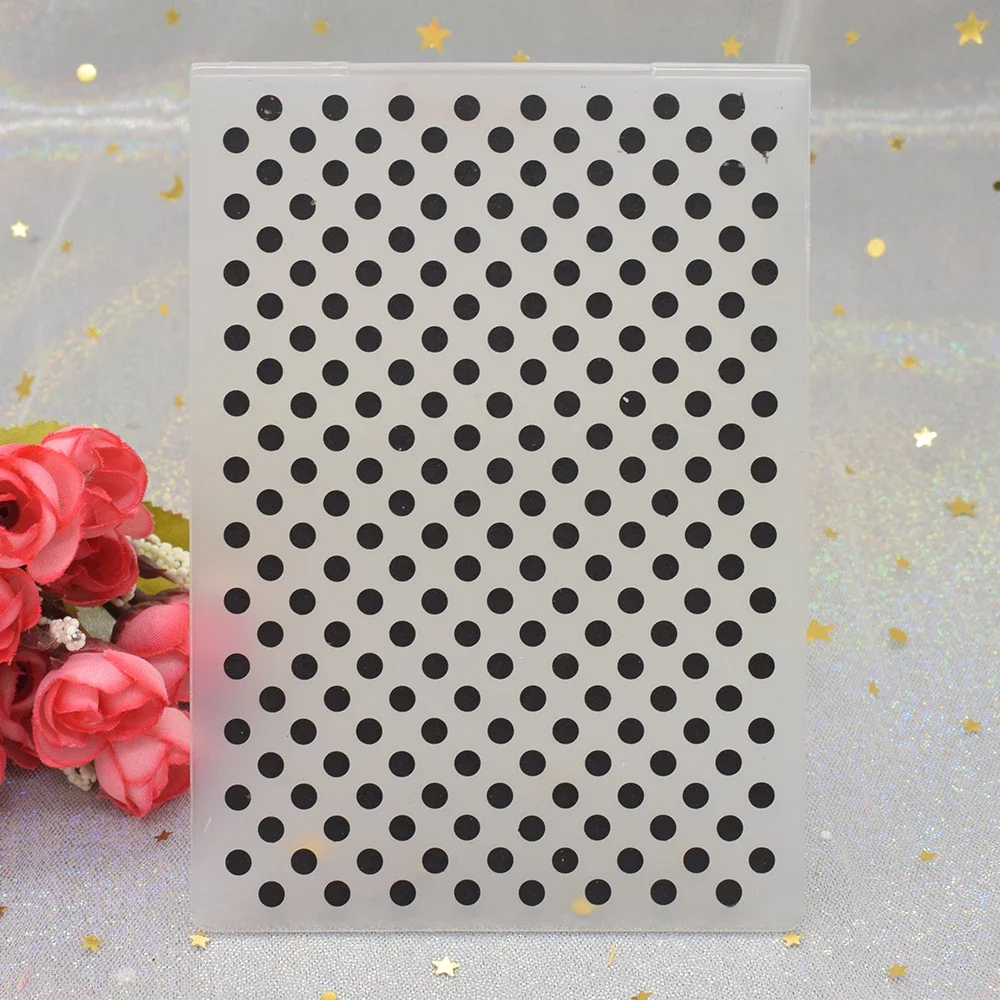 Kropki wzór 3D tłoczenie foldery dla DIY Scrapbooking tworzenie kartek rzemiosło papierowe plastikowy szablon wzornik