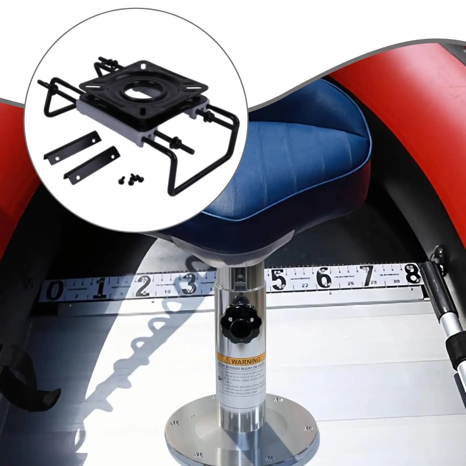 Swivel Boat Seat Pontoon Seat Slide Track Replacement Versatile 360 Degree Rotation for Inflatable Boats Outdoor